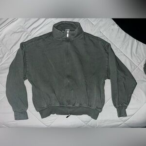 PINK Victoria's Secret Heather Green Full-Zip Sweatshirt